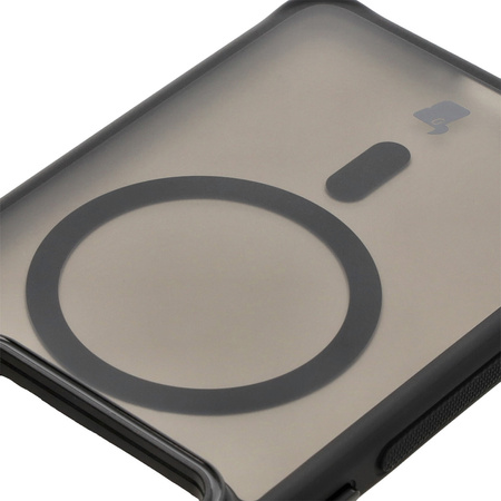 Etui z podstawką i pierścieniem magnetycznym Bizon Case Eclipse do Xiaomi 14T Pro, przydymione z czarną ramką