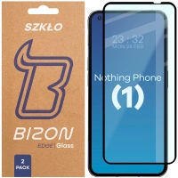 Szkło hartowane Bizon Glass Edge Duo do Nothing Phone 1, czarna ramka, 2 sztuki