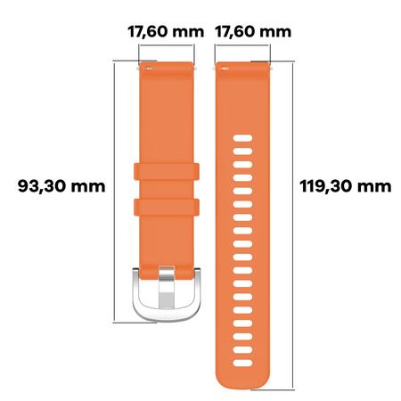 Pasek silikonowy do smartwatcha, Bizon Strap Watch Silicone Pro T, Quick Release 18 mm, pomarańczowy