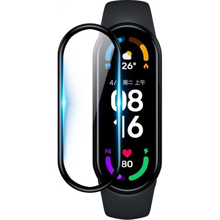 Szkło hybrydowe Bizon Glass Edge do Xiaomi Mi Smart Band 7, czarne