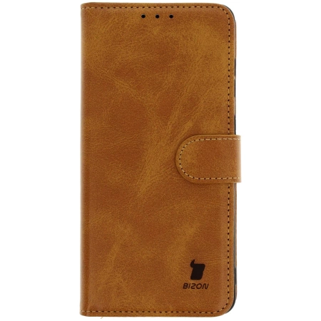 Etui z klapką Bizon Case Pocket do Galaxy S25 Edge, brązowe