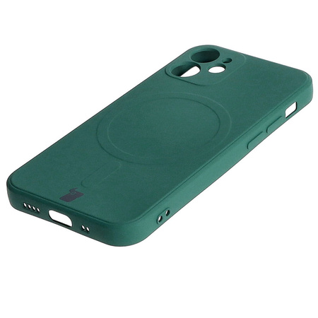 Etui Bizon Case Silicone Magnetic Sq do iPhone 12 Mini, ciemnozielone