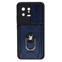 Etui Bizon Case Camshield Card Slot Ring do Xiaomi 13, granatowe