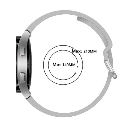 Pasek Bizon Strap Watch Silicone do Galaxy Watch 20 mm, jasnoszary