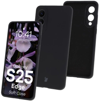 Silikonowe etui Bizon Soft Case do Galaxy S25 Edge, czarne