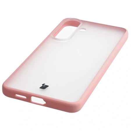 Etui Bizon Case Angelo do Galaxy S26 Plus, półprzezroczyste z jasnoróżową ramką