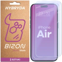 Elastyczne szkło hybrydowe Bizon Glass Mule Duo do iPhone Air, 2 sztuki
