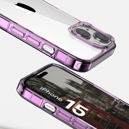 Etui Bizon Case Halo do iPhone 15, przezroczysto-fioletowe