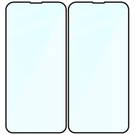 Szkło hartowane Bizon Glass Edge Duo do iPhone 13 / 13 Pro, czarna ramka, 2 sztuki