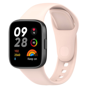 Pasek Bizon Strap Watch Dots do Xiaomi Redmi Watch 3, jasnoróżowy