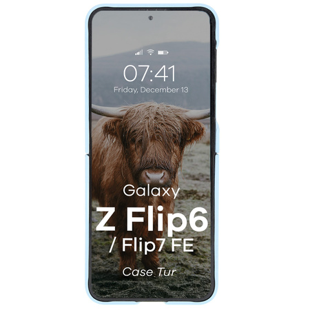 Pancerne etui Bizon Case Tur do Galaxy Z Flip7 FE / Z Flip6, jasnoniebieskie