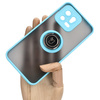Etui z uchwytem na palec Bizon Case Hybrid Ring do Xiaomi 13, przydymione z jasnoniebieską ramką