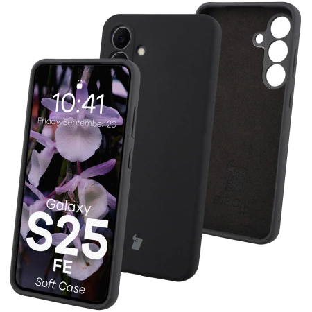 Silikonowe etui Bizon Soft Case do Galaxy S25 FE, czarne
