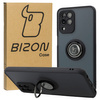 Etui z uchwytem na palec Bizon Case Hybrid Ring do Galaxy M33 5G, przydymione z czarną ramką