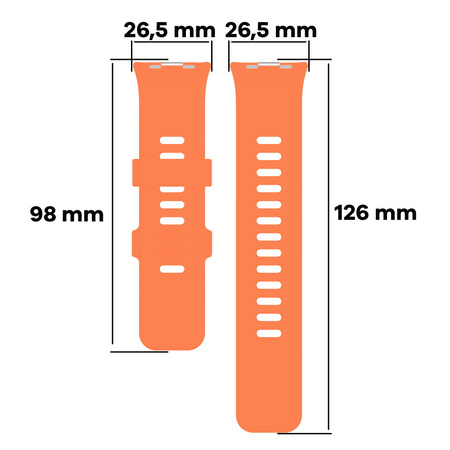 Pasek Bizon Strap Watch Silicone B do Xiaomi Redmi Watch 5/4 / Smart Band 9/8 Pro, marchewkowy