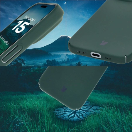Etui Bizon Case Łupka do iPhone 15, zielone