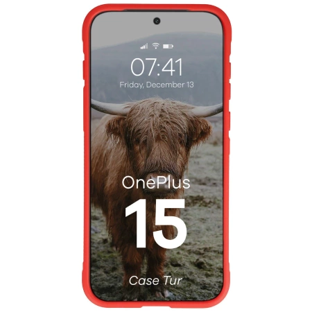 Pancerne etui Bizon Case Tur do OnePlus 15, czerwone