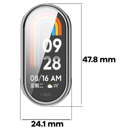 Etui z osłoną ekranu Bizon Case Watch Felipe do Xiaomi Smart Band 10, srebrne