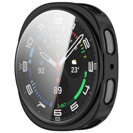 Etui z osłoną ekranu Bizon Case Watch Felipe do Galaxy Watch 8 44 mm, czarne