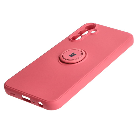 Etui Bizon Case Silicone Ring Sq do Samsung Galaxy A24, brudny róż