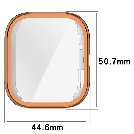 Etui z osłoną ekranu Bizon Case Watch Felipe do Xiaomi Redmi Watch 5, różowozłote