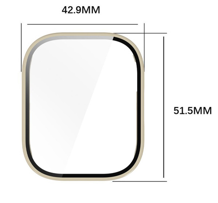 Etui ze szkłem do zegarka Bizon Case Watch Adamo do Xiaomi Redmi Watch 5 Active, beżowe