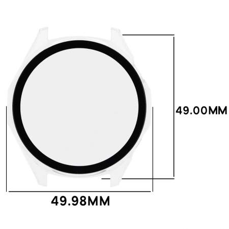 Etui ze szkłem do zegarka Bizon Case Watch Adamo do Huawei Watch GT6 46 mm, przeźroczyste