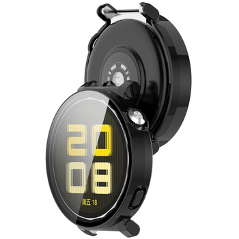 Etui ze szkłem do zegarka Bizon Case Watch Adamo do Huawei Watch GT 5 Pro 42 mm, czarne