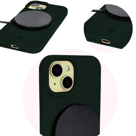 Etui silikonowe Bizon Soft Case do iPhone 15, ciemnozielone
