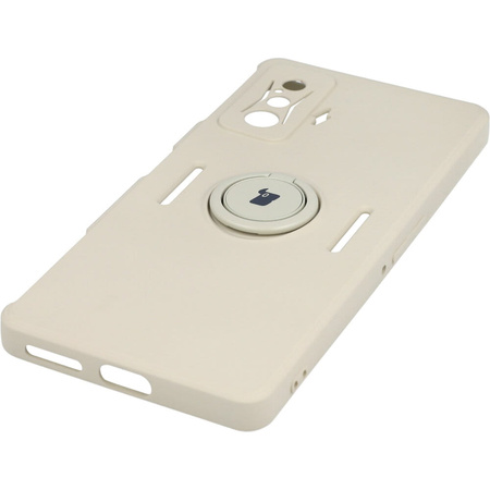 Etui Bizon Case Silicone Ring do Xiaomi Poco F4 GT, beżowe