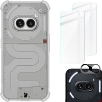 Etui + 2x szkło + obiektyw Bizon Case Clear Pack do Nothing Phone (2a), przezroczyste