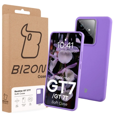Silikonowe etui Bizon Soft Case do Realme GT 7 / 7T, fioletowe