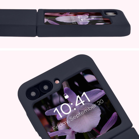 Silikonowe etui Bizon Soft Case do Galaxy Z Flip7 FE / Z Flip6, ciemnoniebieskie