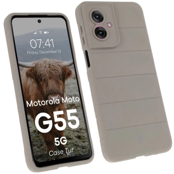 Pancerne etui Bizon Case Tur do Motorola Moto G55 5G, jasnoszare