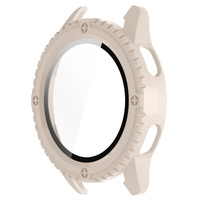 Etui Bizon Case+Glass Watch do Xiaomi Watch S3 47 mm, beżowe