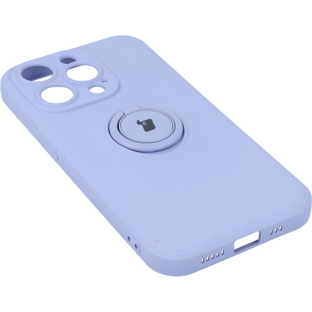 Etui Bizon Case Silicone Ring Sq do iPhone 14 Pro, jasnofioletowe