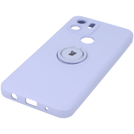 Etui Bizon Case Silicone Ring do Redmi A1, jasnofioletowe