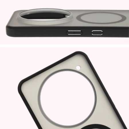 Etui z pierścieniem magnetycznym Bizon Case MatteO do Nothing Phone (3a) Pro, przydymione-czarne