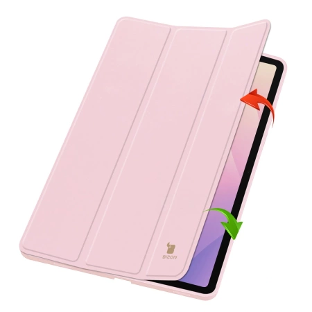 Etui z klapką Bizon Case Tab Lizard do Galaxy Tab S11, różowe