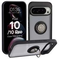Etui z uchwytem na palec Bizon Case Hybrid Ring do Google Pixel 10 / 10 Pro, przydymione z czarną ramką