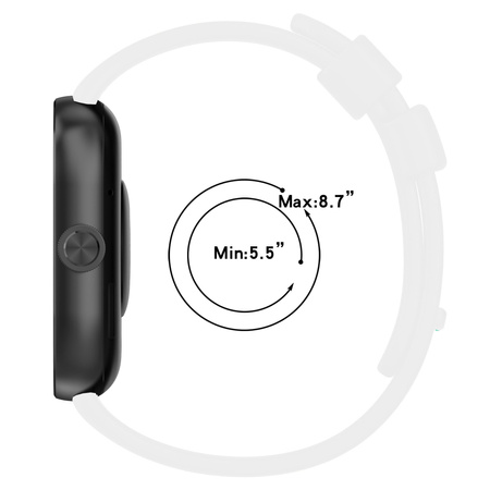 Pasek Bizon Strap Watch Silicone B do Redmi Watch 4 / Xiaomi Smart Band 9 Pro / 8 Pro, biały