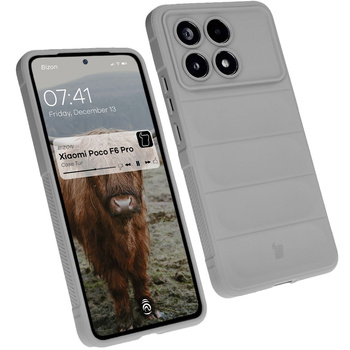 Pancerne etui Bizon Case Tur do Xiaomi Poco F6 Pro, jasnoszare