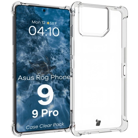 Elastyczne etui + 2x folia na ekran Bizon Case Clear Pack do Asus ROG Phone 9 / 9 Pro