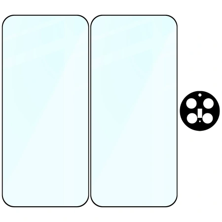 2x Szkło + szybka na aparat Bizon Edge Pack do Vivo X300 Pro