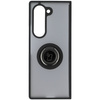 Etui z uchwytem na palec Bizon Case Hybrid Ring do Galaxy Z Fold6, przydymione z czarną ramką