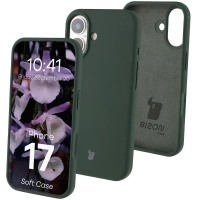Silikonowe etui Bizon Soft Case do iPhone 17, ciemnozielone