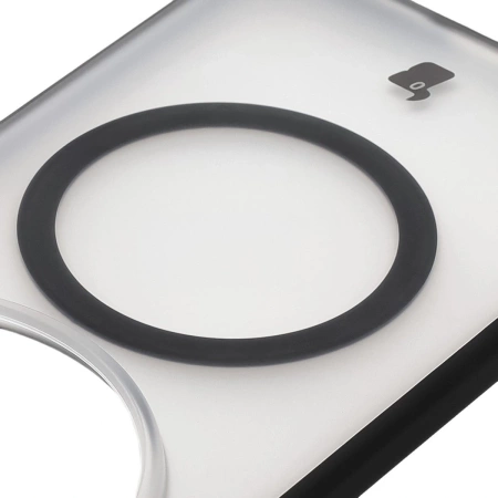 Etui z pierścieniem magnetycznym Bizon Case MatteO do Vivo X200 Pro, przydymione-czarne