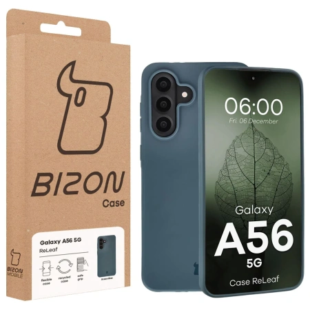 Etui z recyklingu Bizon Case ReLeaf do Galaxy A56 5G, ciemnoniebieskie