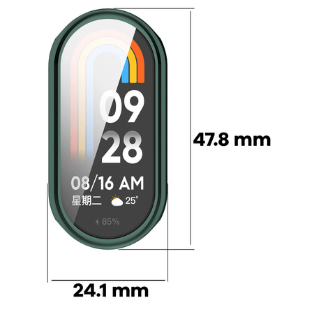 Etui z osłoną ekranu Bizon Case Watch Felipe do Xiaomi Smart Band 10, zielone