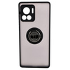 Etui z uchwytem na palec Bizon Case Hybrid Ring do Motorola Edge 30 Ultra, przydymione z czarną ramką